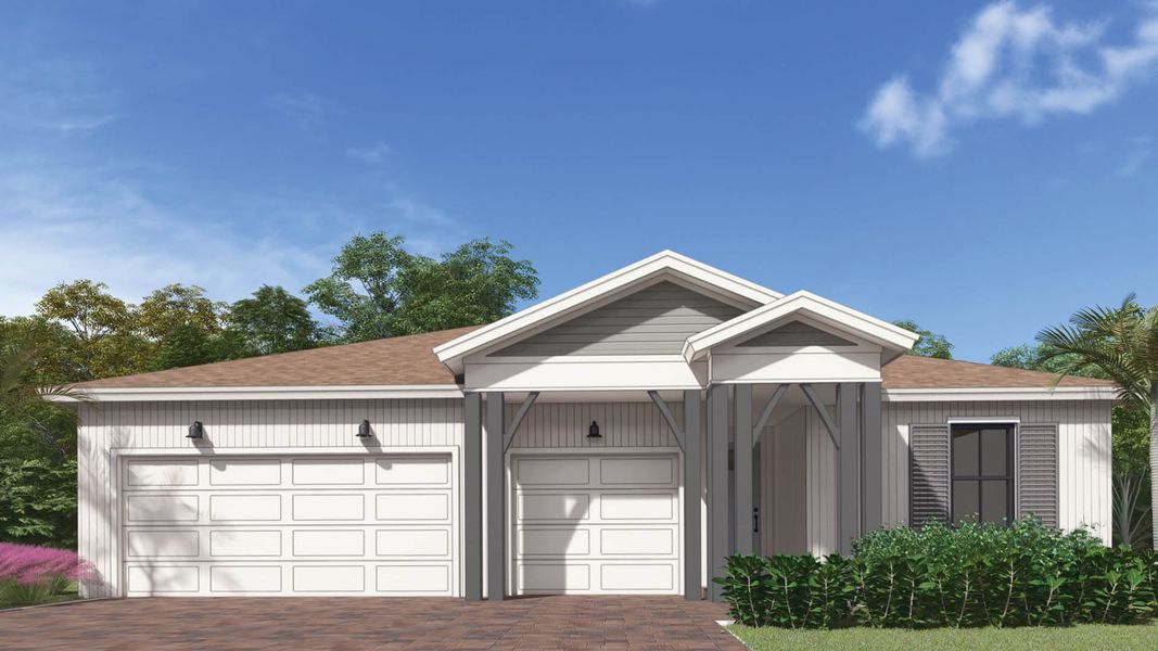 Representative exterior photo of a completed home built from the Fraser by D.R. Horton in Aspen Estates, Homestead, FL (Image 5).