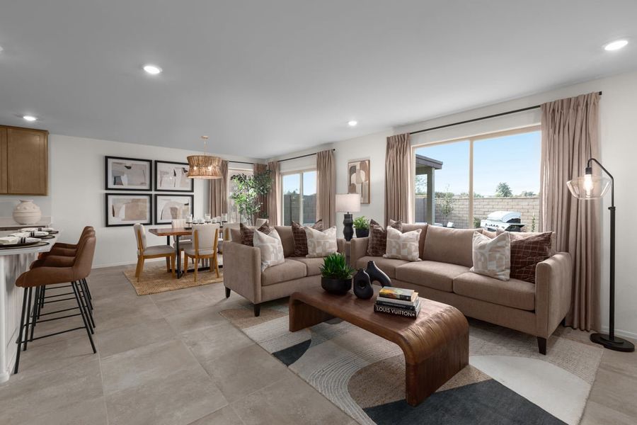 Representative furnished interior of a home built from the 1708 Modeled by KB Home in Mirador Ridge Skies, Tucson (Image 4). Representative furnished interior of a home built from the 1708 Modeled by KB Home in Mirador Ridge Skies, Tucson (Image 4).