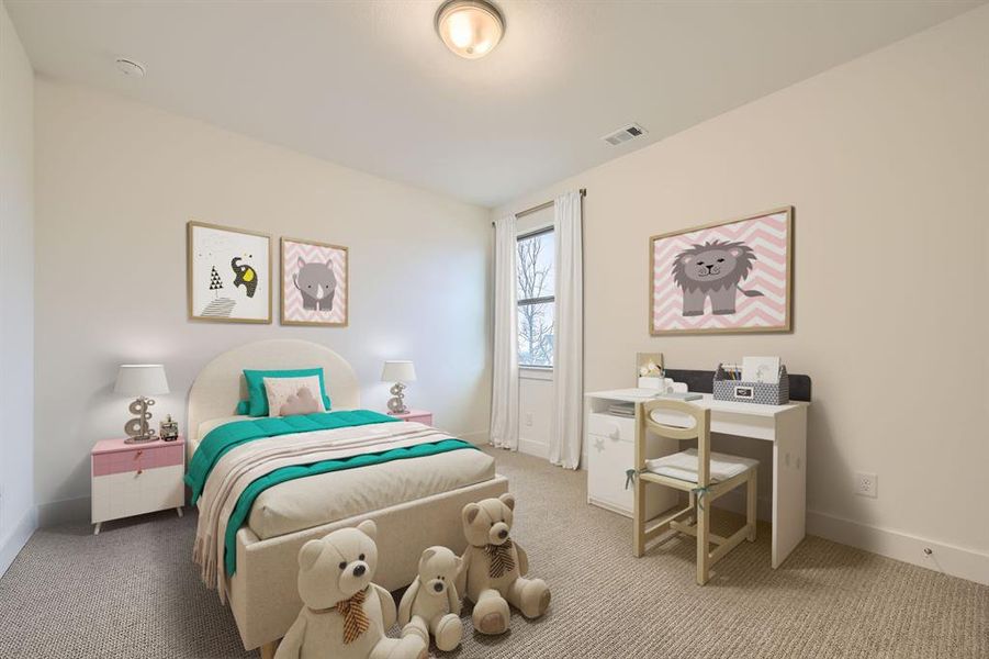 Virtually Staged - Bedroom with baseboards