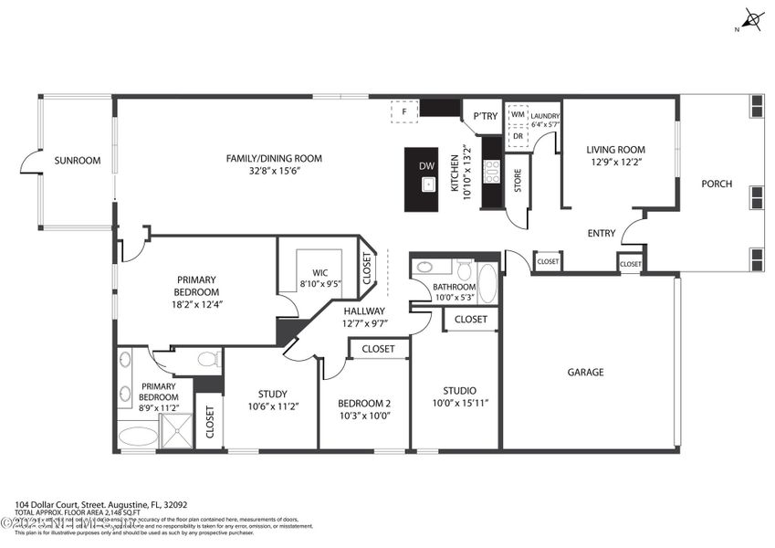 2D floor plan layout of this home in Shearwater, St. Augustine, FL (Image 5).