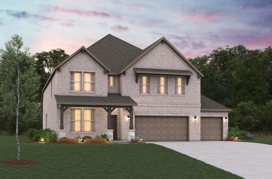 Representative exterior photo of a completed home built from the Laredo by Beazer Homes in Woodcreek, Fate, TX (Image 2). Representative exterior photo of a completed home built from the Laredo by Beazer Homes in Woodcreek, Fate, TX (Image 2).