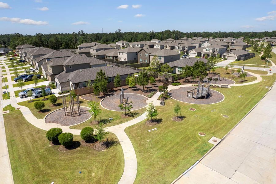 Aerial view of the Mavera community in Conroe, TX, showing layout and nearby surroundings (Image 4).