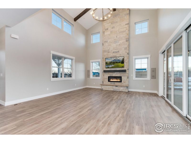 Vaulted living room