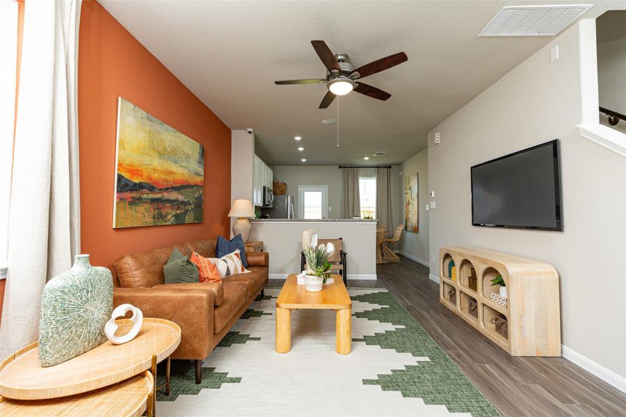Furnished interior view inside a new home in Wayside Village, Houston (Image 7). Furnished interior view inside a new home in Wayside Village, Houston (Image 7).