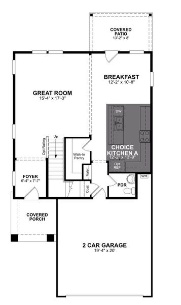 2D floor plan layout of this home in Veranda, San Antonio, TX (Image 2).