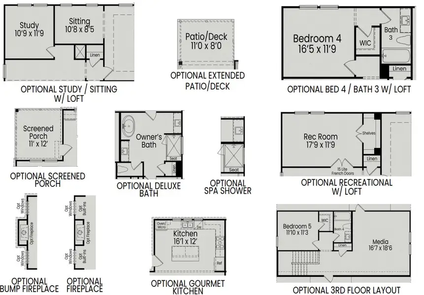 2D floor plan layout of this home in Rockport, Wake Forest, NC (Image 21). 2D floor plan layout of this home in Rockport, Wake Forest, NC (Image 21).
