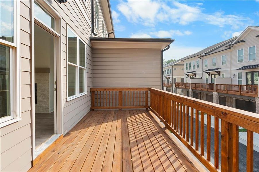 Exterior details and patio area of a home in Evanshire Townhomes, Duluth (Image 3). Exterior details and patio area of a home in Evanshire Townhomes, Duluth (Image 3).