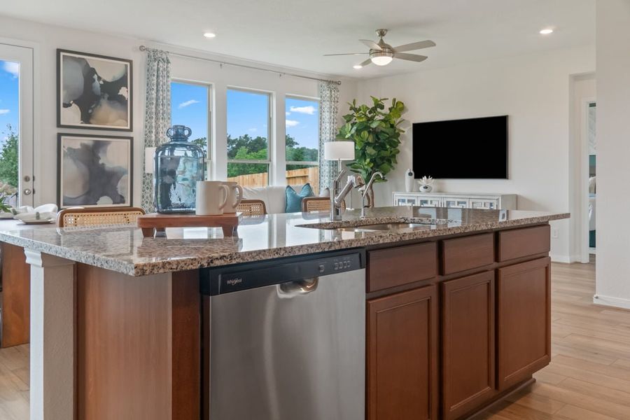 Representative furnished interior of a home built from the 1675 Modeled by KB Home in Oakwood Preserve, Tomball (Image 6).