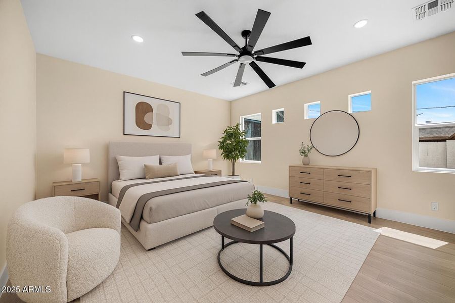 Primary Bedroom virtually staged