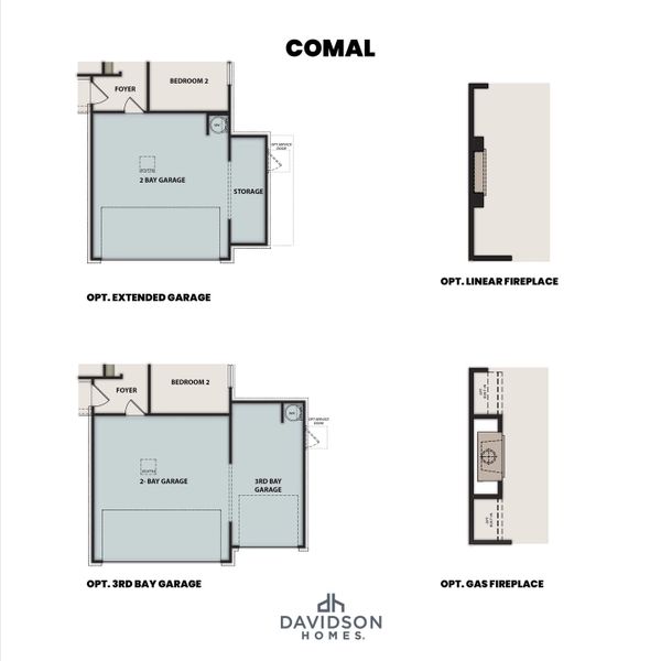 2D floor plan layout for the The Comal by Davidson Homes LLC in Windmill Estates, Magnolia, TX (Image 4).