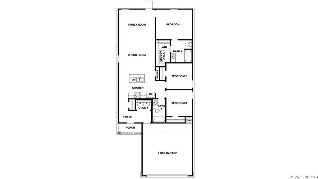 2D floor plan layout of this home in Hickory Ridge, Elmendorf, TX (Image 2).