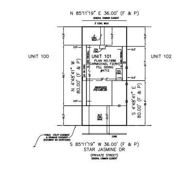 4712 Star Jasmine Lane preliminary plot plan