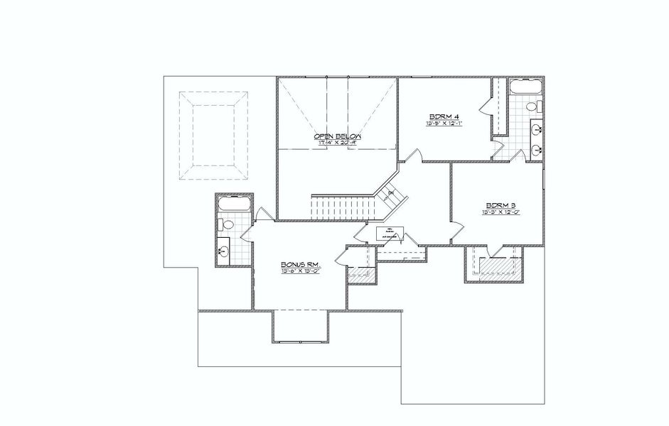 2D floor plan layout for the Evans by Designer Homes of Georgia in Austin Heights, North Augusta, SC (Image 3).