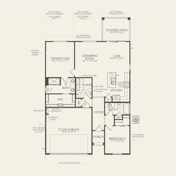 2D floor plan layout for the Traverse by Del Webb in Sun City Anthem at Merrill Ranch, Florence, AZ (Image 3).