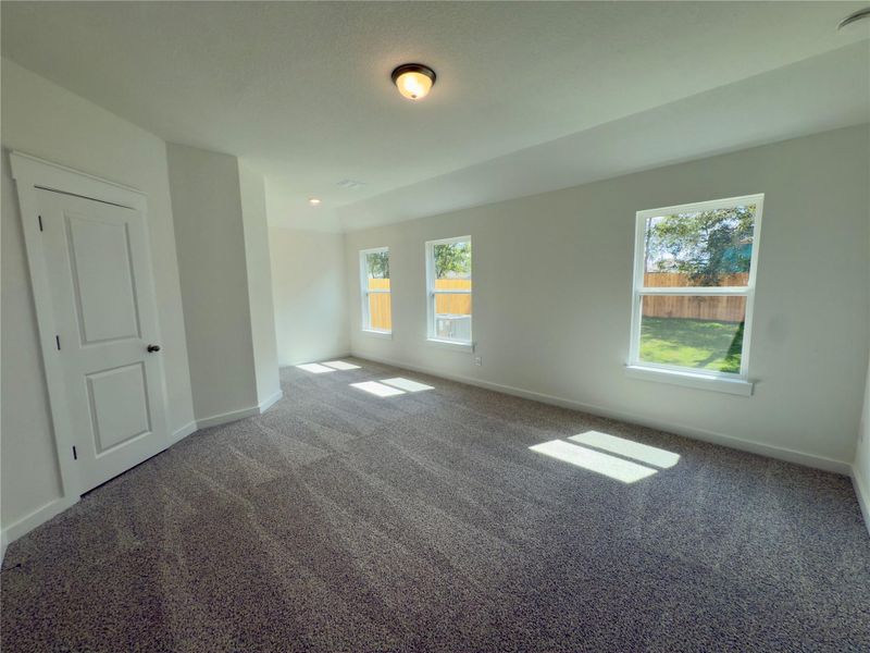 Carpeted empty room with baseboards Carpeted empty room with baseboards