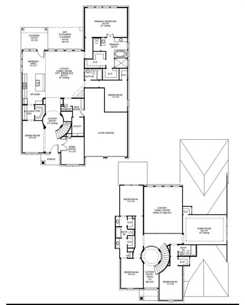 2D floor plan layout of this home in Santa Rita Ranch Tierra Rosa, Liberty Hill, TX (Image 4).