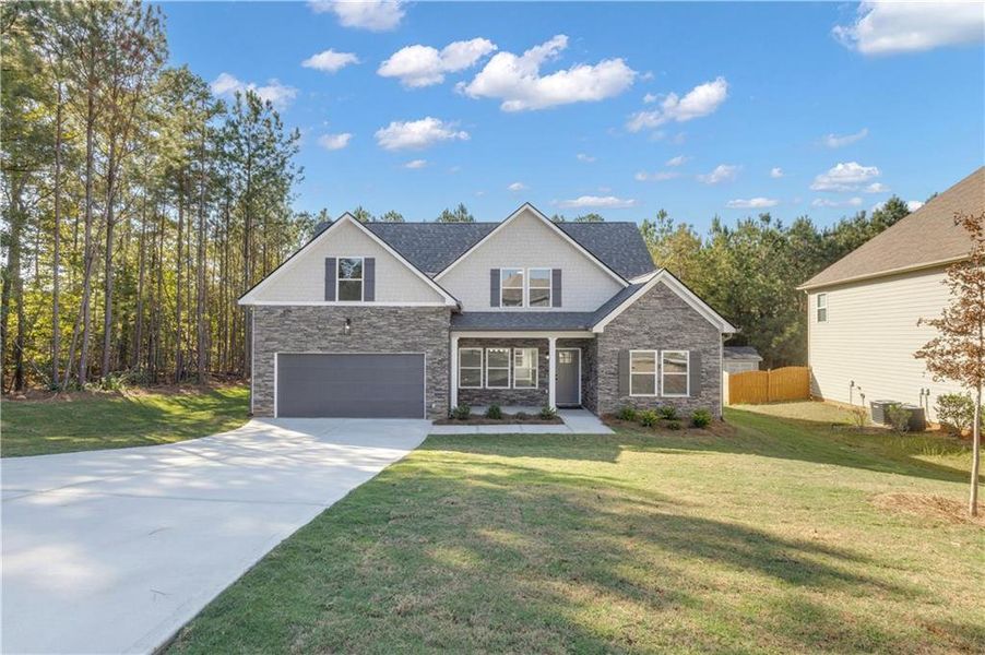 Front exterior of a new home in , Fairburn, GA, highlighting curb appeal (Image 25).