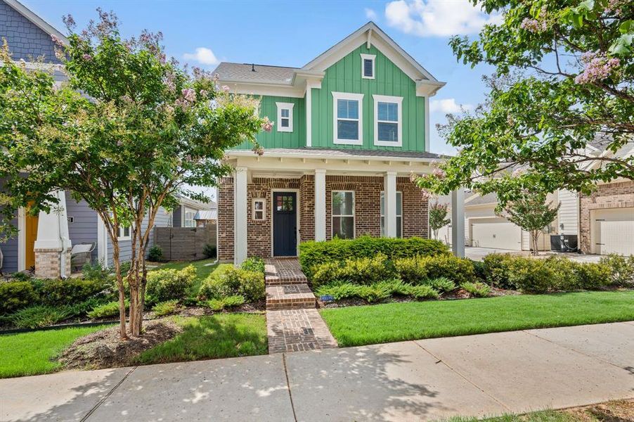 Front exterior of a new home in HomeTown Garden, North Richland Hills, TX, highlighting curb appeal (Image 25). Front exterior of a new home in HomeTown Garden, North Richland Hills, TX, highlighting curb appeal (Image 25).