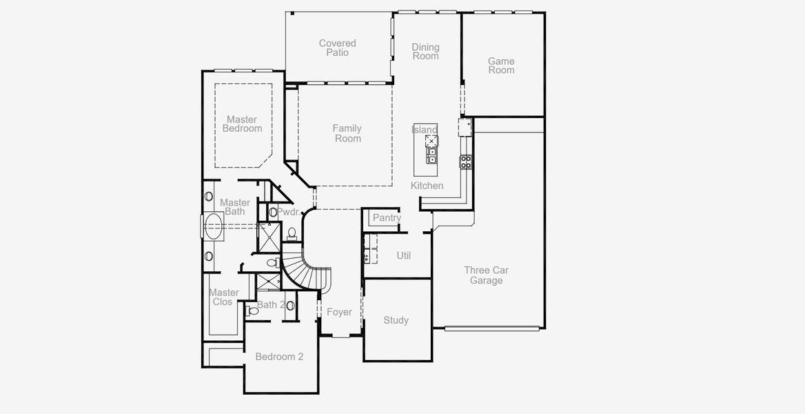 2D floor plan layout of this home in 6 Creeks, Kyle, TX (Image 5).