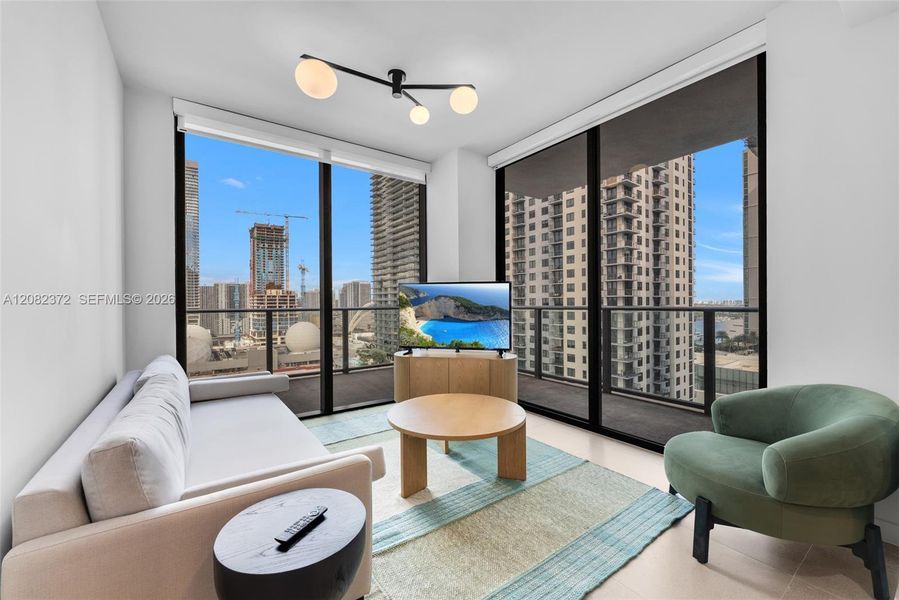 Furnished interior view inside a new home in , Miami (Image 11).