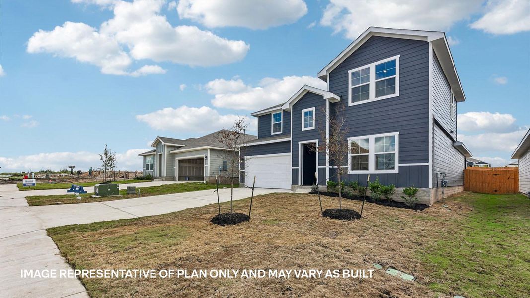 Representative exterior photo of a completed home built from the The Ozark by D.R. Horton in Durango, Mustang Ridge, TX (Image 24).