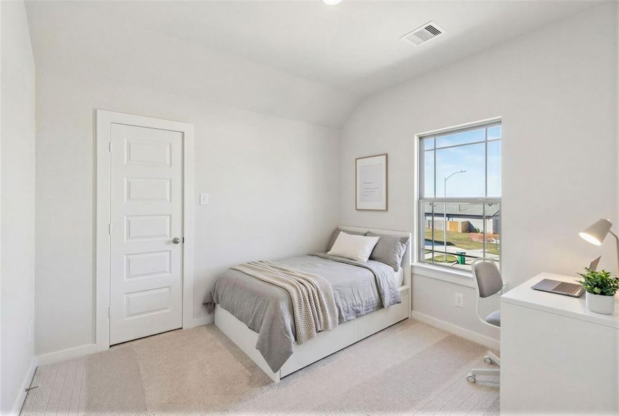 Virtually Staged representation of the secondary bedroom.