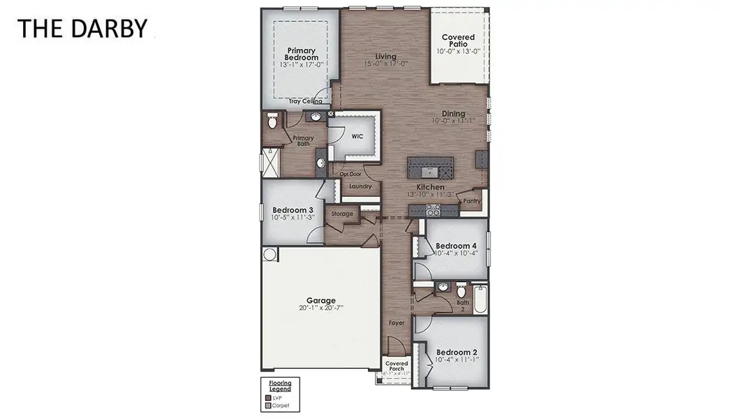 2D floor plan layout of this home in Grayson Park, Leland, NC (Image 4).