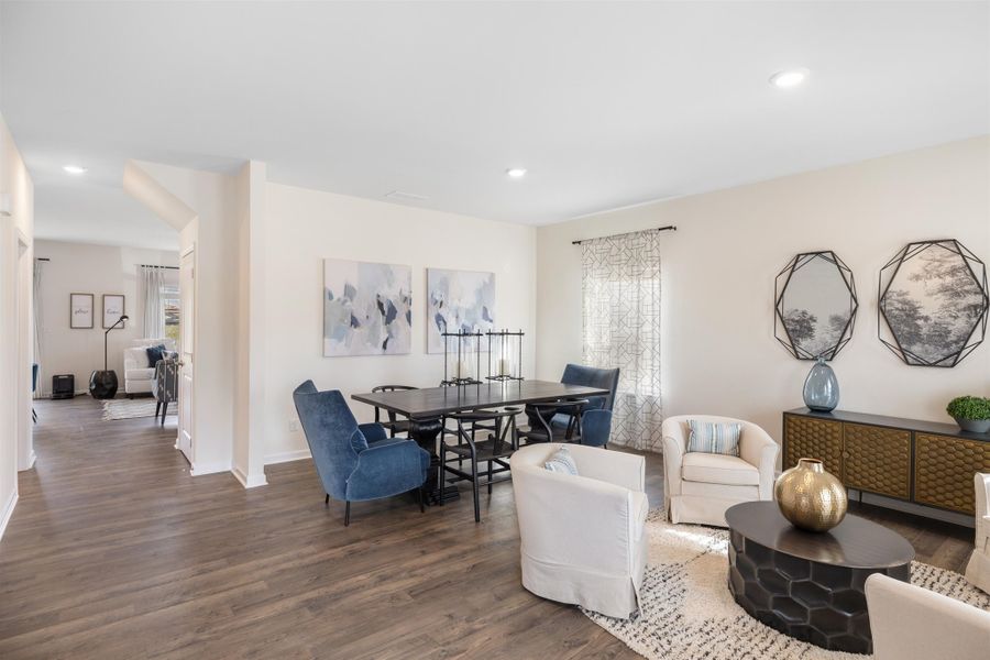 Representative furnished interior of a home built from the Mansfield by D.R. Horton in Sweet Briar, Ooltewah (Image 5).