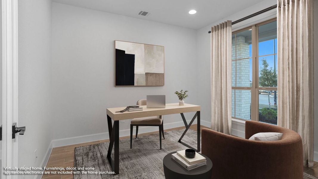 Furnished interior view inside a new home in 6 Creeks, Kyle (Image 8).