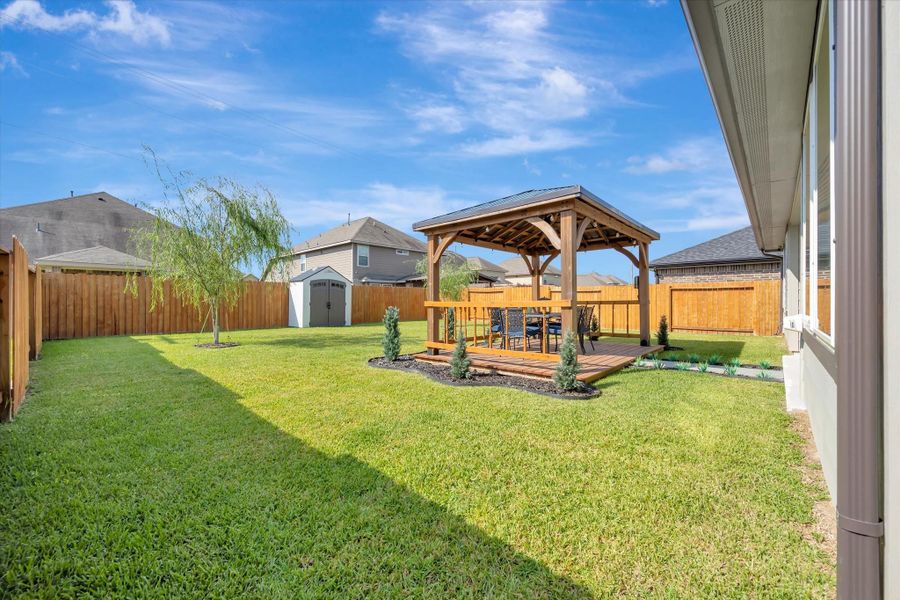 Exterior details and patio area of a home in Central Park, Texas City (Image 25). Exterior details and patio area of a home in Central Park, Texas City (Image 25).