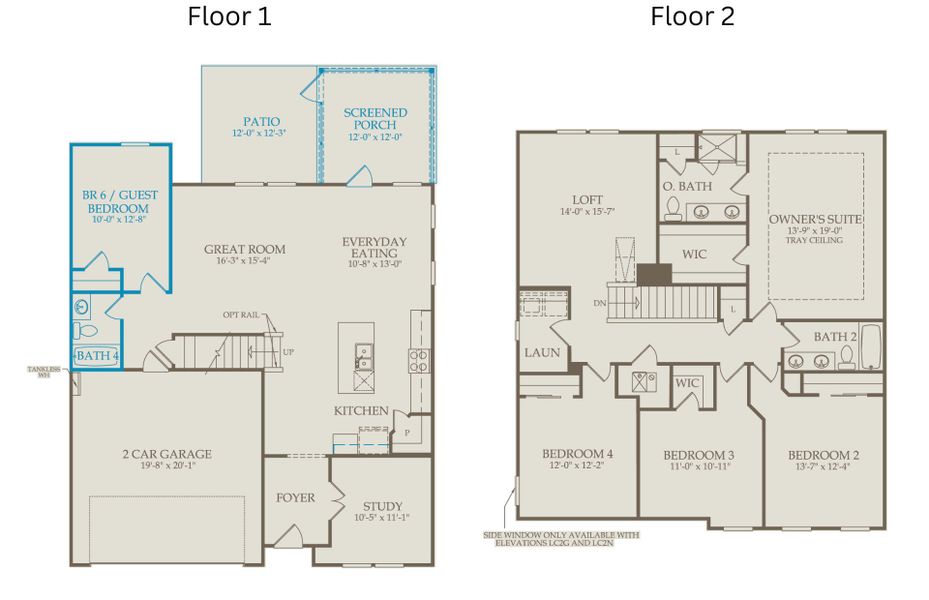 2D floor plan layout of this home in Exchange at 401, Raleigh, NC (Image 5).