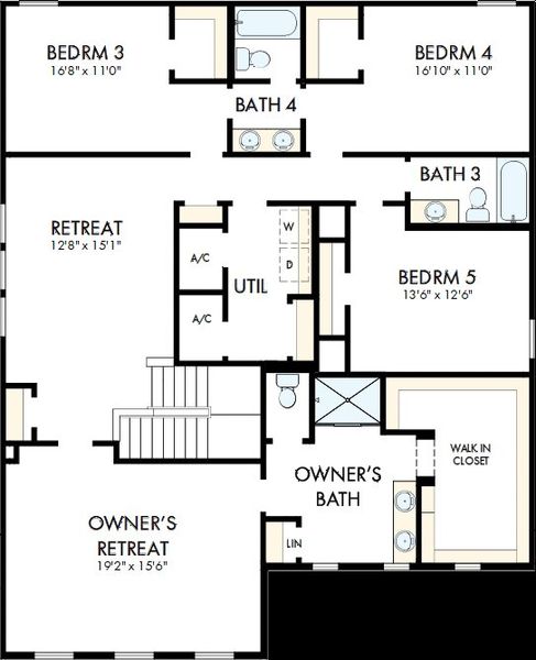 2D floor plan layout of this home in Palmeras at Crossprairie – The Grove Collection, St. Cloud, FL (Image 3). 2D floor plan layout of this home in Palmeras at Crossprairie – The Grove Collection, St. Cloud, FL (Image 3).