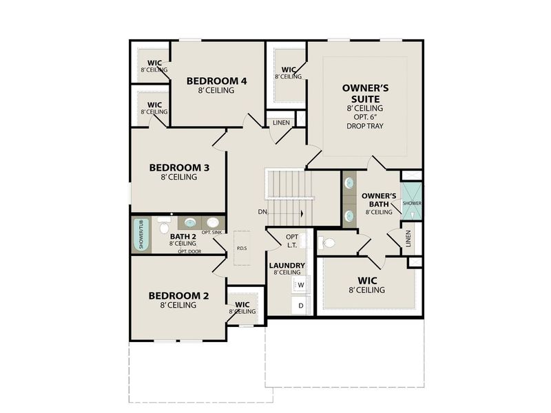 2D floor plan layout of this home in Woods Crossing, Gallatin, TN (Image 6).