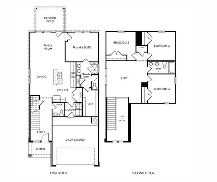 2D floor plan layout of this home in Landing Meadows - Traditional Series, New Caney, TX (Image 2). 2D floor plan layout of this home in Landing Meadows - Traditional Series, New Caney, TX (Image 2).