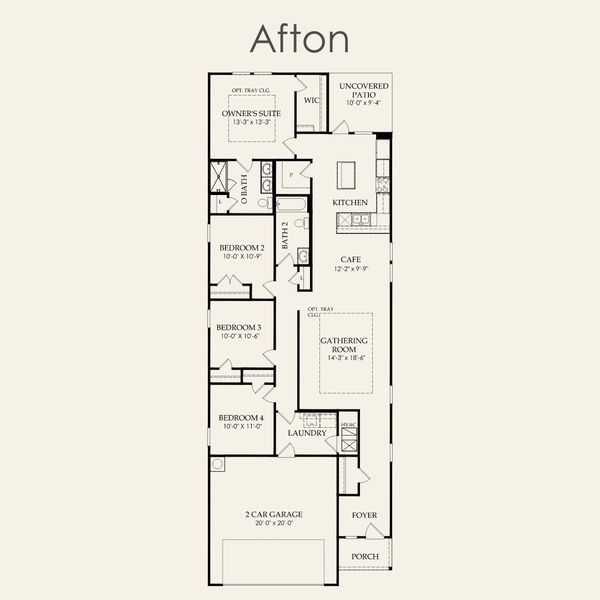 2D floor plan layout for the Afton by Pulte Homes in Crosswinds, Kyle, TX (Image 3). 2D floor plan layout for the Afton by Pulte Homes in Crosswinds, Kyle, TX (Image 3).
