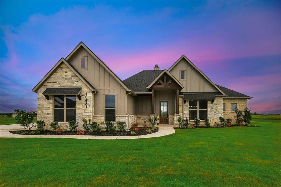 Front exterior of a new home in , Venus, TX, highlighting curb appeal (Image 26). Front exterior of a new home in , Venus, TX, highlighting curb appeal (Image 26).