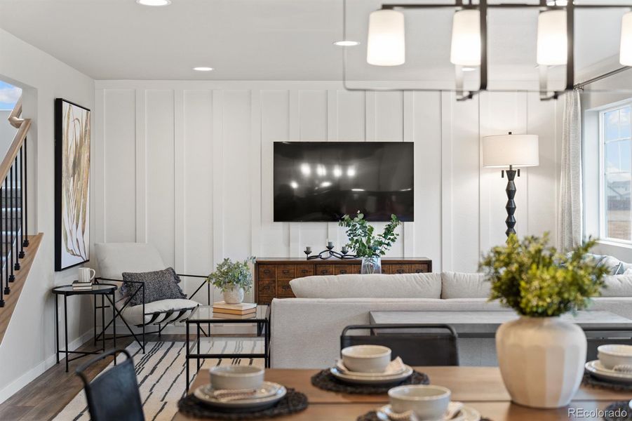 Photos shown are of a previously built model home and are intended to represent the floor plan. The home currently available may include different finishes, features, and selections.