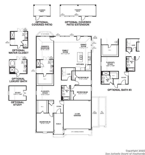 2D floor plan layout of this home in Chaparral Ranch, Floresville, TX (Image 3).