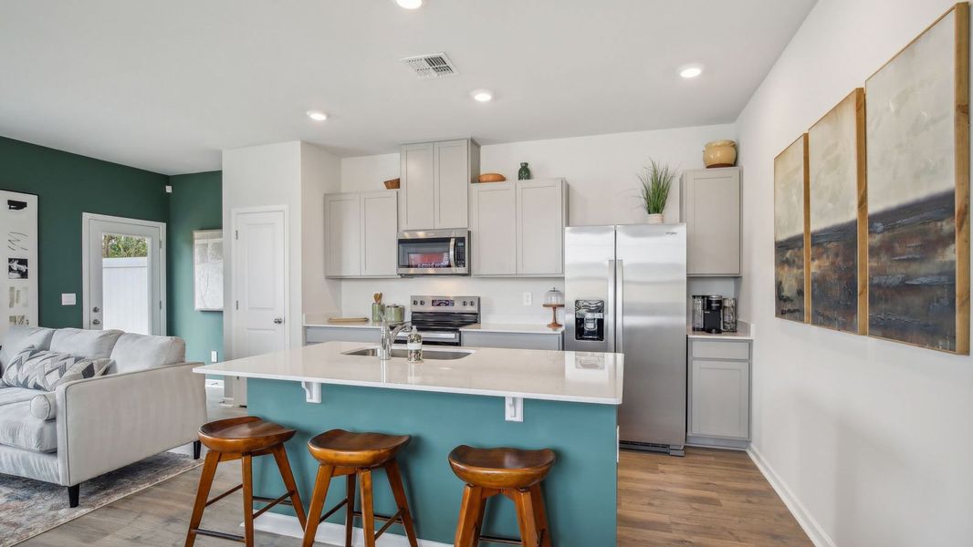 Furnished interior view inside a new home in River Landing Townhomes, Murfreesboro (Image 9).