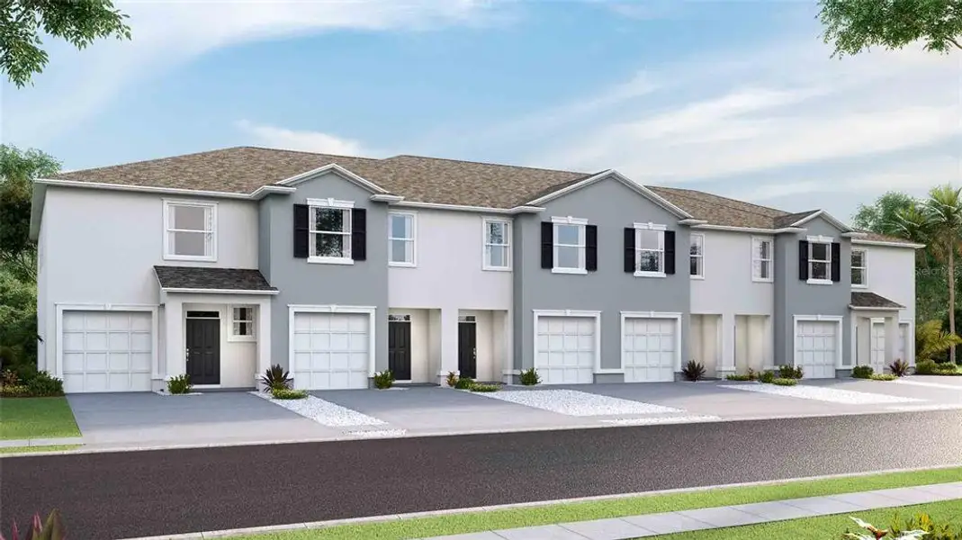 Front exterior of a new home in Meadow Ridge at Epperson, Wesley Chapel, FL, highlighting curb appeal (Image 24).
