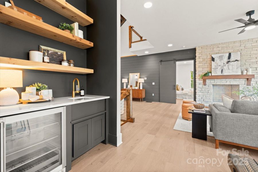 Furnished interior view inside a new home in , Cashiers (Image 32).