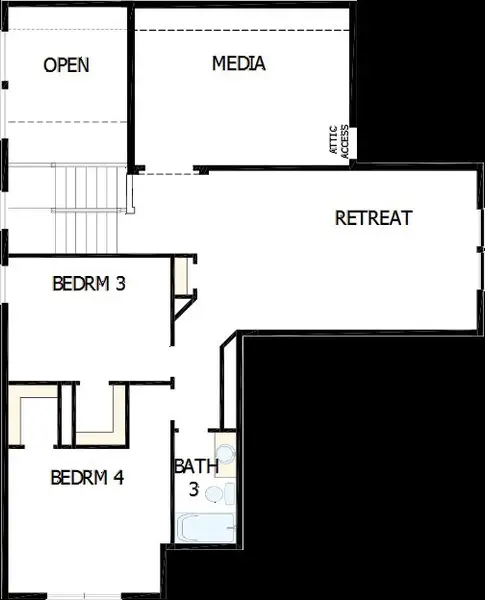 2D floor plan layout of this home in Sandbrock Ranch, Aubrey, TX (Image 4).