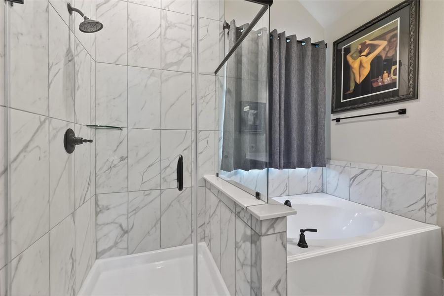 separate garden tub and shower