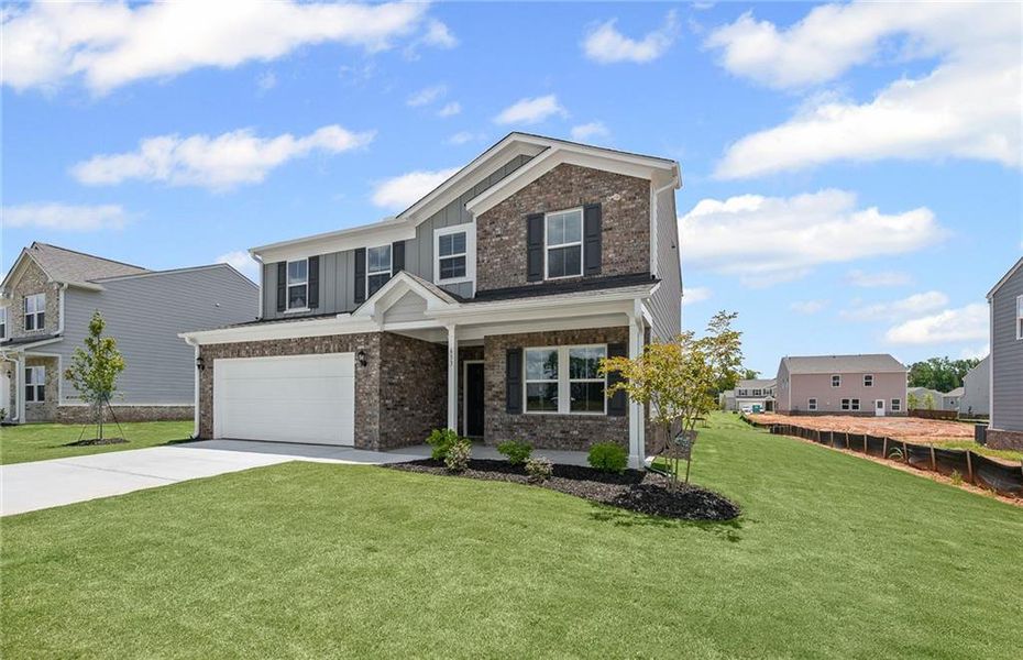 Front exterior of a new home in Anderson Point, McDonough, GA, highlighting curb appeal (Image 19).