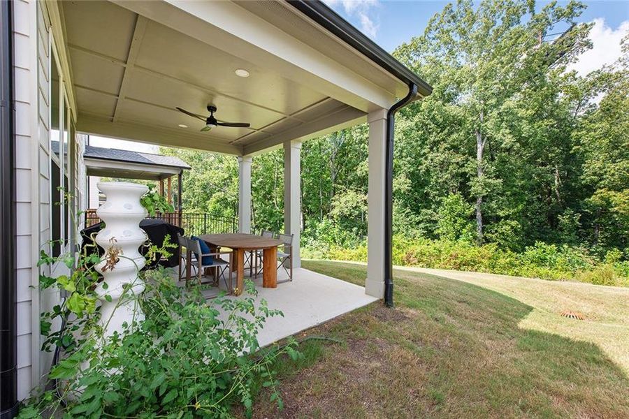 Exterior details and patio area of a home in , Cumming (Image 4). Exterior details and patio area of a home in , Cumming (Image 4).