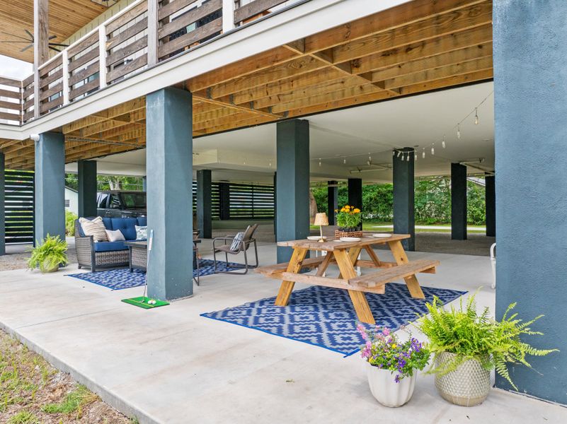 Exterior details and patio area of a home in , Charleston (Image 24). Exterior details and patio area of a home in , Charleston (Image 24).