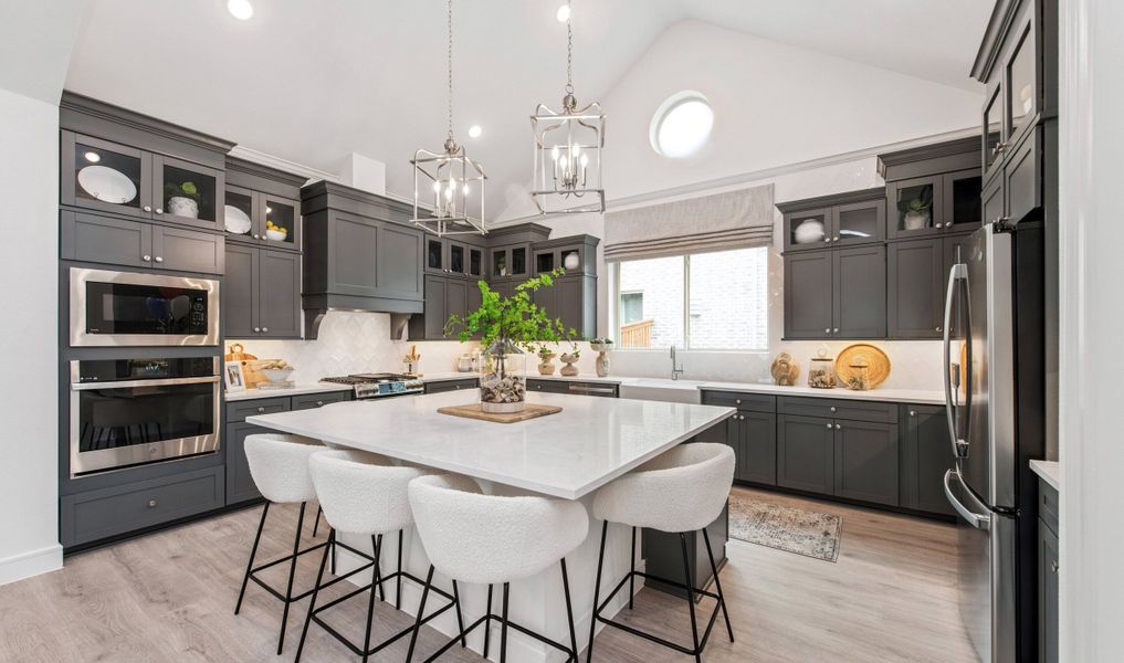 Kitchen with soaring vaulted ceiling Kitchen with soaring vaulted ceiling