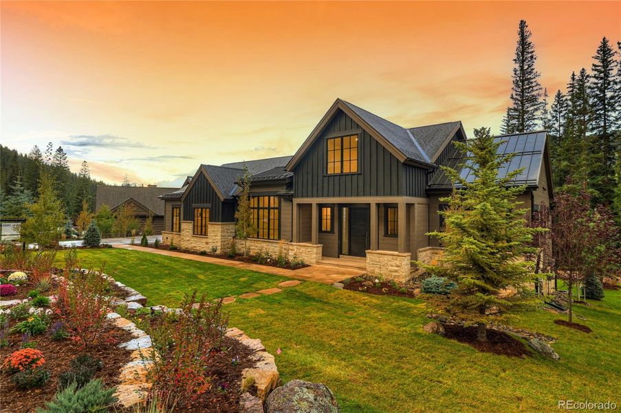 Front exterior of a new home in , Keystone, CO, highlighting curb appeal (Image 23).