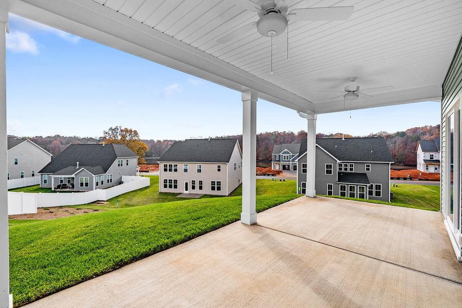 Exterior details and patio area of a home in Hanes Lake, Winston-Salem (Image 3).