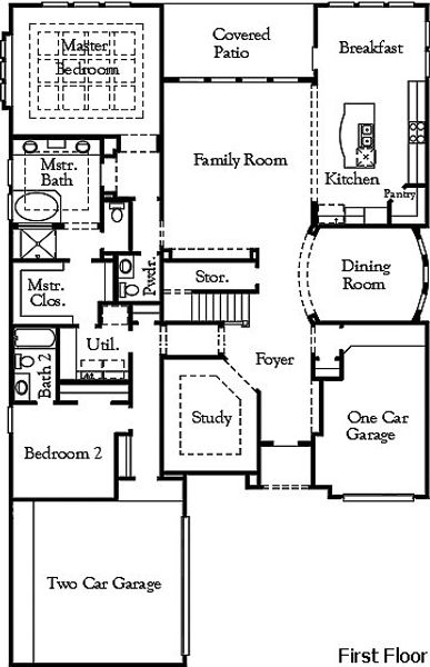 2D floor plan layout of this home in The Homestead, Rockwall, TX (Image 3).